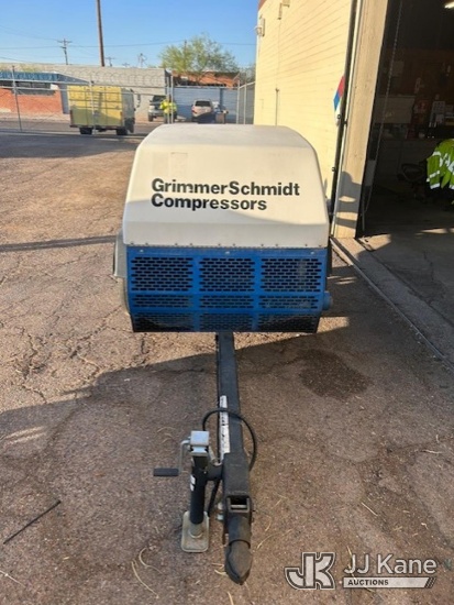 (Tucson, AZ) 2008 Grimmer Schmidt 185 Portable Air Compressor, trailer mtd No Title) (Not Running, C