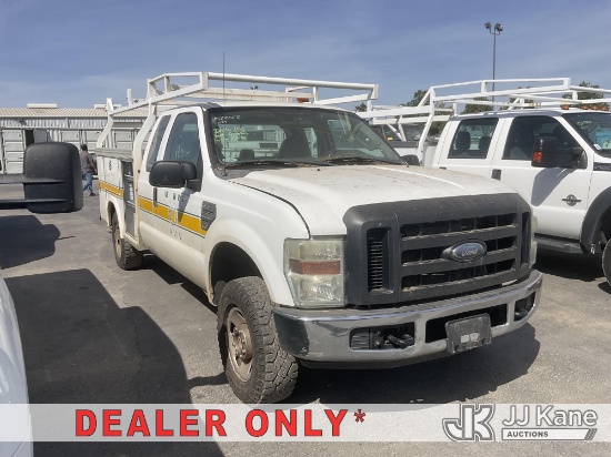 (Dixon, CA) 2008 Ford F250 4x4 Extended-Cab Service Truck Runs & Moves Only While Jump Pack Is Conne