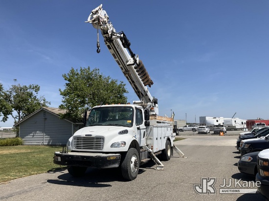 (Dixon, CA) Altec DM47B-TR, Digger Derrick rear mounted on 2014 Freightliner M2 106 Utility Truck Ru