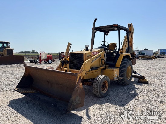 (Dixon, CA) 1991 John Deere 300D Tractor Loader Backhoe Runs & Operates) (Jump To Start, Leaks Oil