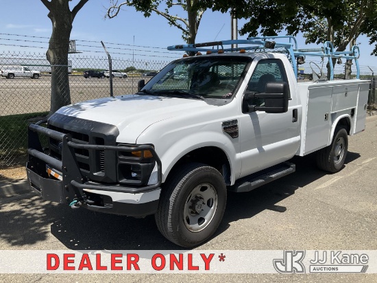 (Dixon, CA) 2008 Ford F350 4x4 Service Truck Runs & Moves) (Check Engine Light
