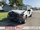 (Dixon, CA) 2001 Ford F-250 SD Pickup Truck Runs & Moves) (Front Bumper & Hood Wrecked, Driver Side 