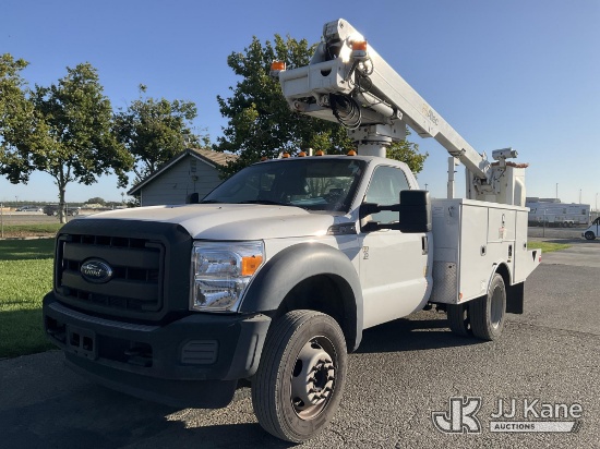 (Dixon, CA) Altec AT235, Articulating & Telescopic Non-Insulated Bucket Truck mounted behind cab on 