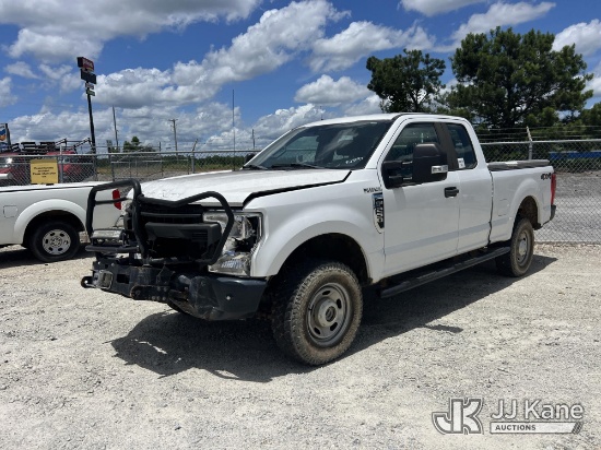 (Villa Rica, GA) 2020 Ford F250 4x4 Extended-Cab Pickup Truck, (GA Power Unit) Wrecked) (Runs) (Jump