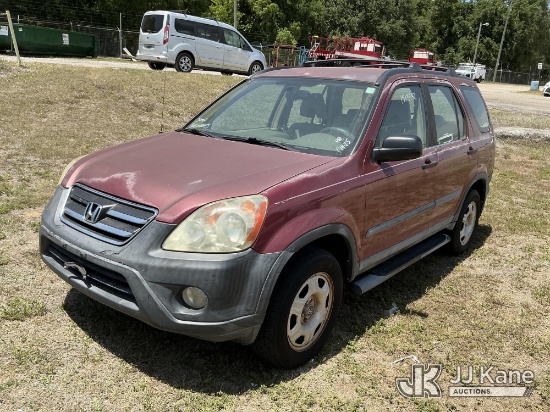 (Tampa, FL) 2005 Honda CR-V 4-Door Sport Utility Vehicle Runs & Moves) (Jump To Start, Airbag Light