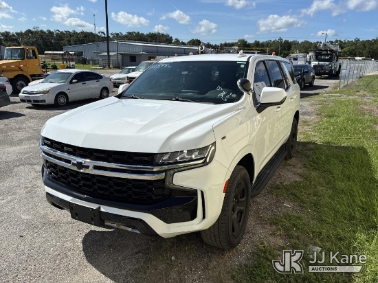 (Tampa, FL) 2021 Chevrolet Tahoe 4-Door Sport Utility Vehicle, Former Police Vehicle Runs & Moves) (