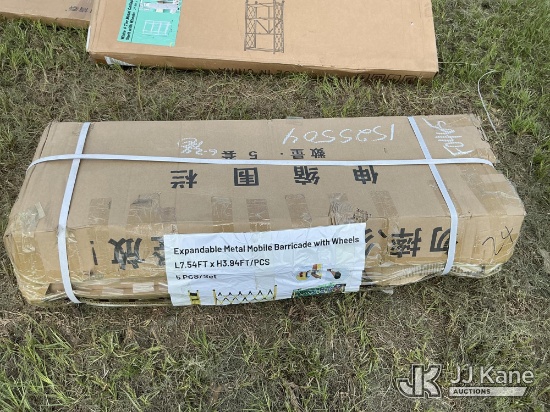 (Tampa, FL) Expandable Metal Mobile Barricade W/ Wheels (New) NOTE: This unit is being sold AS IS/WH