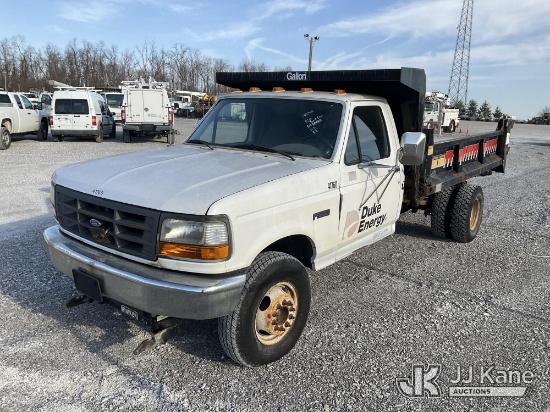 (Verona, KY) 1996 Ford F450 Dump Truck, (Duke Unit) Runs & Moves) (Dump Condition Unknown, Bed Ruste