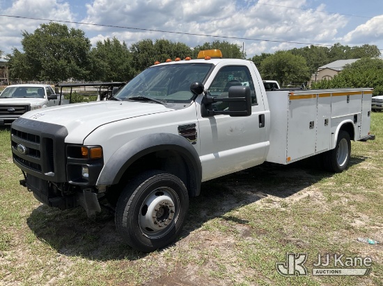(Ocala, FL) 2008 Ford F450 4x4 Service Truck Runs & Moves) (Jump To Start, Minor Body And Paint Dama