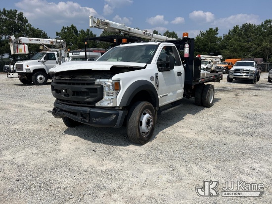 (Villa Rica, GA) 2022 Ford F450 Flatbed Truck Wrecked, Not Running, Condition Unknown) (Seller State