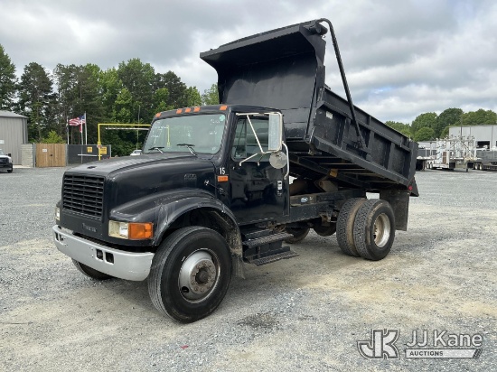 (China Grove, NC) 1994 International 4700 Dump Truck Runs, Moves & Dump Operates) (Body/Paint Damage