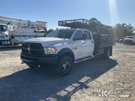 (Villa Rica, GA) 2016 RAM 5500 Crew-Cab Flatbed/Service Truck Runs & Moves) (Engine Noise, Battery S