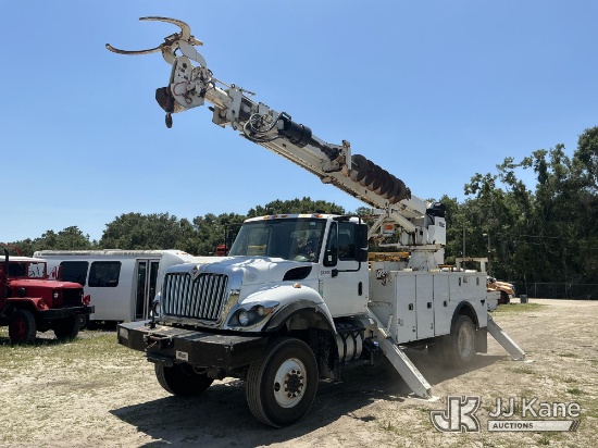 (Tampa, FL) Altec DC47-TR, Digger Derrick rear mounted on 2016 International 7300 4x4 Utility Truck