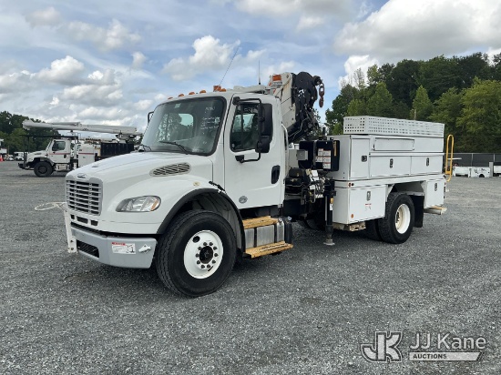 (China Grove, NC) PM 12023, Knuckleboom Crane mounted behind cab on 2015 Freightliner M2 106 URD/Fla