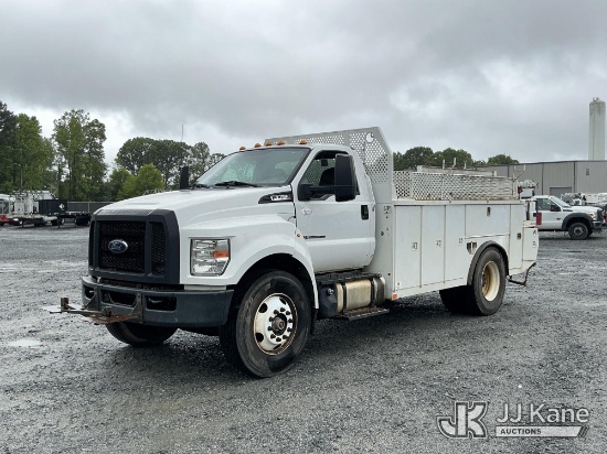 (China Grove, NC) 2016 Ford F750 URD/Flatbed Truck Runs & Moves) (Body Damage) (Seller States: Oil L