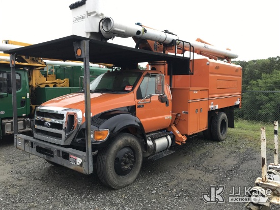 (Mount Airy, NC) Altec LR756, Over-Center Bucket Truck mounted behind cab on 2015 Ford F750 Chipper 