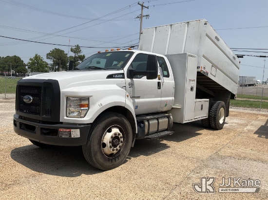 (Memphis, TN) 2016 Ford F750 Extended-Cab Chipper Dump Truck Runs, Moves & Operates, Check Engine Li