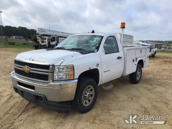 (Byram, MS) 2013 Chevrolet Silverado 3500HD Enclosed Service Truck Runs, Moves) (Windshield Cracked,