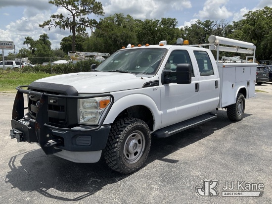 (Ocala, FL) 2011 Ford F350 4x4 Crew-Cab Service Truck, Duke Unit Runs & Moves