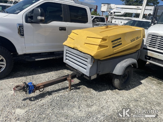 (College Park, GA) 2010 Atlas Copco XAS 185 Portable Air Compressor, trailer mtd Runs) (Seller State