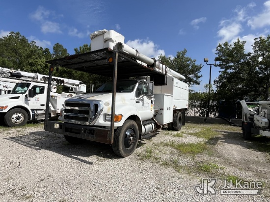 (Jacksonville, FL) Altec LR756, Over-Center Bucket Truck mounted behind cab on 2015 Ford F750 Chippe