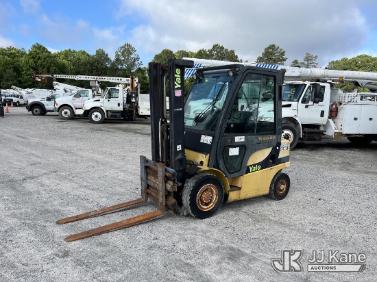 (Chester, VA) 2006 Yale GP040 Solid Tired Forklift Runs & Operates) (Water Leaking into Cab