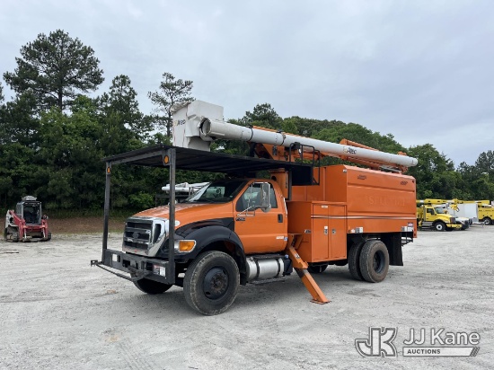 (Chester, VA) Altec LR756, Over-Center Bucket Truck mounted behind cab on 2013 Ford F750 Chipper Dum