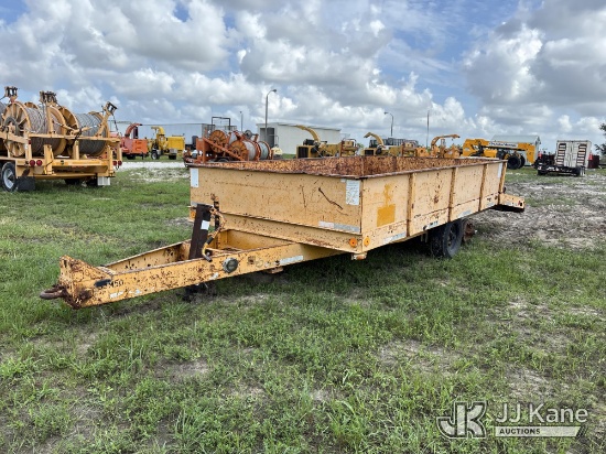 (Westlake, FL) 1989 Reid 6-Ton T/A Tagalong Material Trailer Body & Paint Damage, Missing Wheel, Tir