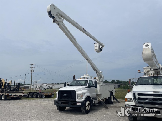 (Florence, AL) HiRanger 6TC-65, Bucket Truck rear mounted on 2016 Ford F750 Utility Truck Runs & Mov