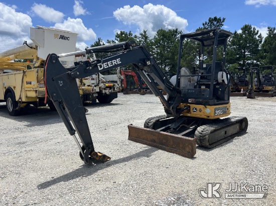 (Villa Rica, GA) 2016 John Deere 35G Mini Hydraulic Excavator Runs, Moves & Operates) (Missing Bucke