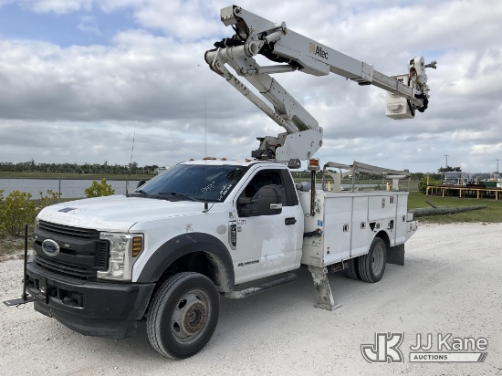 (Westlake, FL) Altec AT41M, Articulating & Telescopic Material Handling Bucket Truck mounted behind 