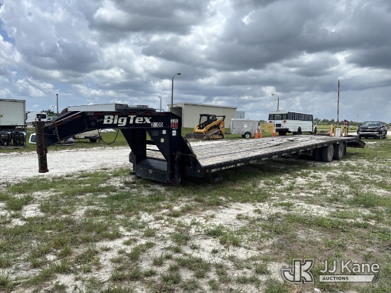 (Westlake, FL) 2016 Big Tex T/A Goose Neck Equipment Trailer Body & Paint Damage, Deck Boards Damage