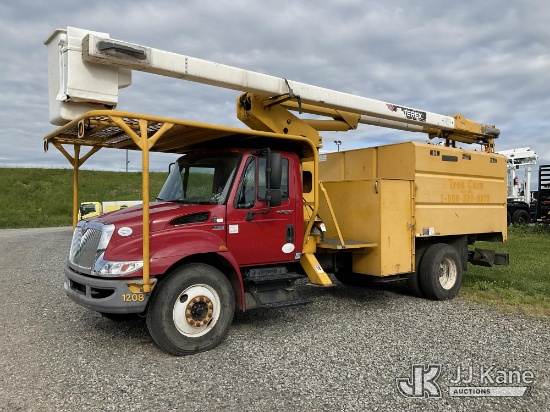 (Mount Airy, NC) Terex/HiRanger XT60, Over-Center Bucket Truck mounted behind cab on 2014 Internatio