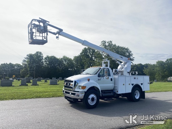 (Mount Airy, NC) Altec A40P, Non-Insulated Cable Placing Bucket Truck rear mounted on 2011 Ford F750