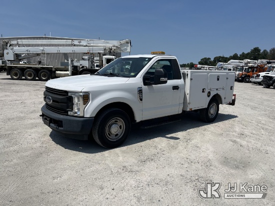 (Chester, VA) 2018 Ford F250 Service Truck Runs & Moves) (Bins & Bed Full of Pipe/Fittings