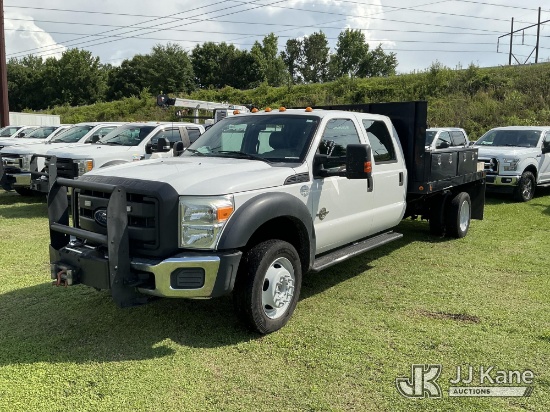(Florence, SC) 2016 Ford F550 4x4 Crew-Cab Flatbed/Service Truck Runs & Moves