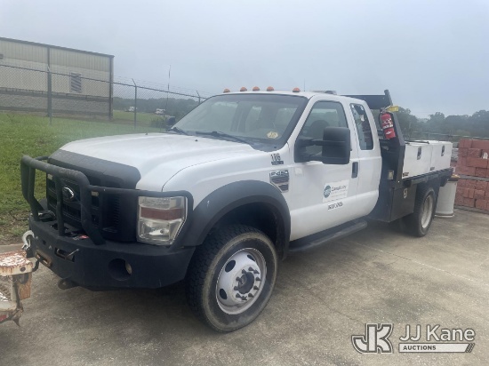 (Talladega, AL) 2009 Ford F450 4x4 Extended-Cab Flatbed/Service Truck, (Co-op Unit) Runs & Moves) (C