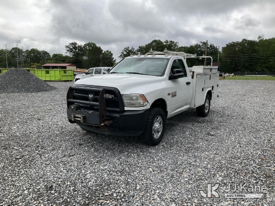 (Newport, TN) 2015 RAM 3500 4x4 Enclosed Service Truck Runs & Moves) (Check Engine Light On, Cracked