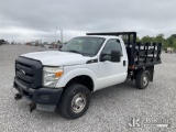 (Verona, KY) 2012 Ford F350 4x4 Stake Truck Runs & Moves) (Bad Brakes, Exhaust Leak, Rust Damage) (B