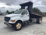 (Villa Rica, GA) 2000 Ford F650 Flatbed/Dump Truck Runs, Moves & Dump Operates) (Body/Paint Damage