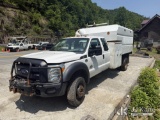 (Hanover, WV) 2015 Ford F550 4x4 Extended-Cab Chipper Dump Truck Wrecked, Not Running, Condition Unk