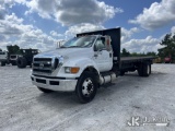 (Villa Rica, GA) 2015 Ford F750 Flatbed Truck Runs & Moves) (Jump To Start, Check Engine Light On, B