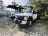 (Jacksonville, FL) 2017 Ford F550 4x4 Crew-Cab Flatbed/Service Truck Runs & Moves) (Check Engine Lig