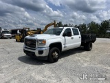 (Villa Rica, GA) 2017 GMC Sierra 3500 Crew-Cab Flatbed Truck Runs & Moves) (Cracked windshield