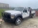 (Talladega, AL) 2009 Ford F450 4x4 Extended-Cab Flatbed/Service Truck, (Co-op Unit) Runs & Moves) (C