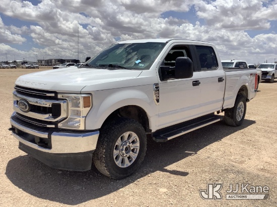 (Midland, TX) 2021 Ford F250 4x4 Crew-Cab Pickup Truck Runs & Moves) (TPS Light On, Body Damage