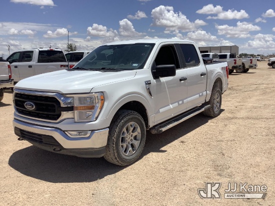 (Midland, TX) 2022 Ford F150 4x4 Crew-Cab Pickup Truck Runs & Moves) (Cracked Windshield, Hail Damag