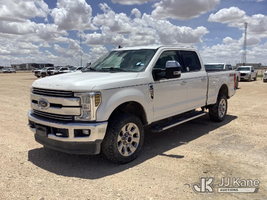 (Midland, TX) 2019 Ford F250 4x4 Crew-Cab Pickup Truck Runs & Moves) (TPS Light On, Cracked Windshie