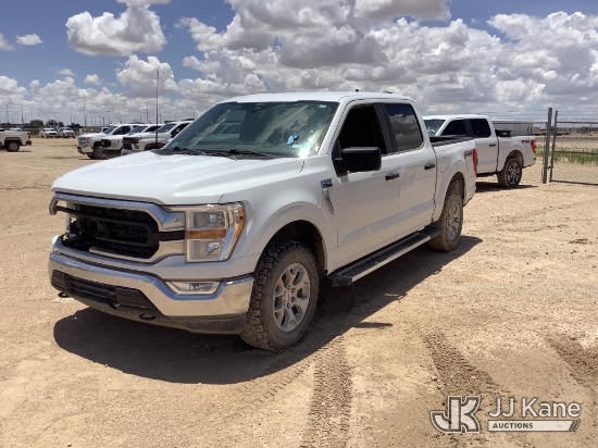 (Midland, TX) 2022 Ford F150 4x4 Crew-Cab Pickup Truck Runs & Moves) (Cracked Windshield, Missing He