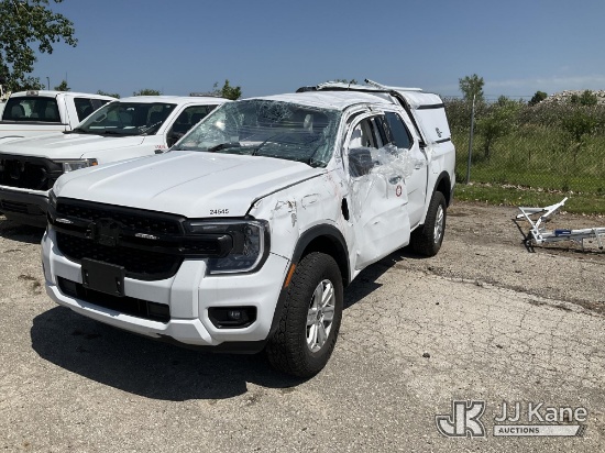 (Kansas City, MO) 2024 Ford Ranger Crew-Cab Pickup Truck Run & Moves) (Wrecked, Air Bags Deployed